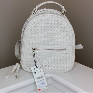 NWT 💎 Zara Leather Woven Backpack